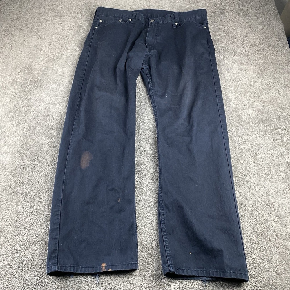 Levis 514 Straight Jeans Mens 38x30 Blue Dark Wash Mid Rise‎